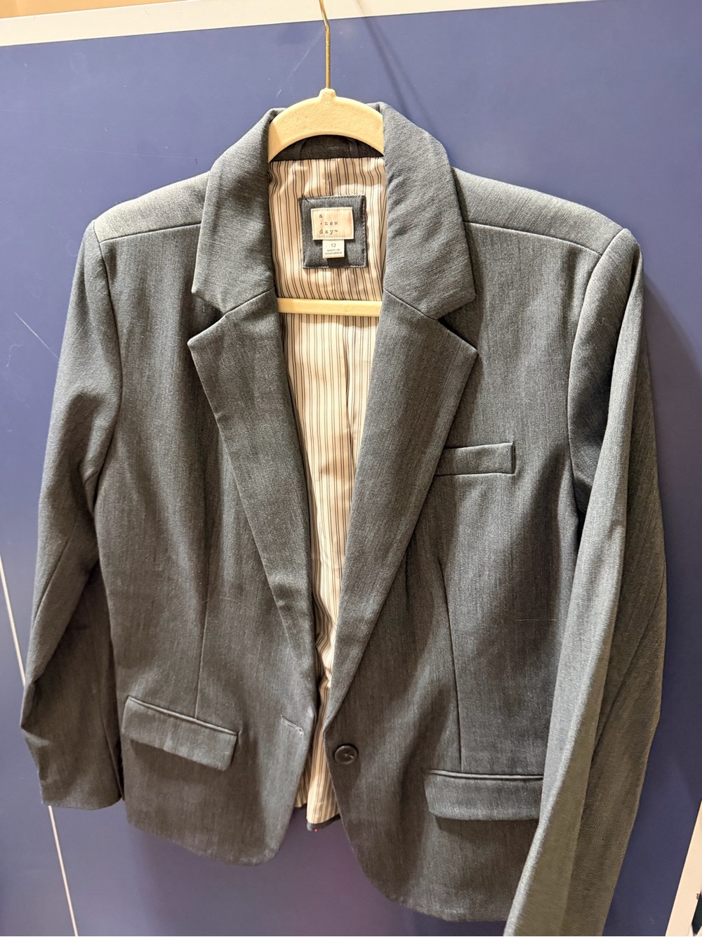 a new day Gray Women's Blazer - Single-Button Tailored Jacket